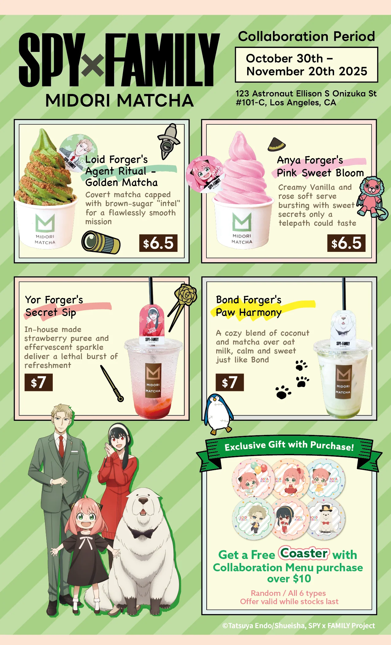 SPY x FAMILY Cafe Food Menu